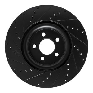 Ford Explorer Brake Rotor (1) - Front Right - R1 Concepts - Drilled & Slotted - Black - `20-`25